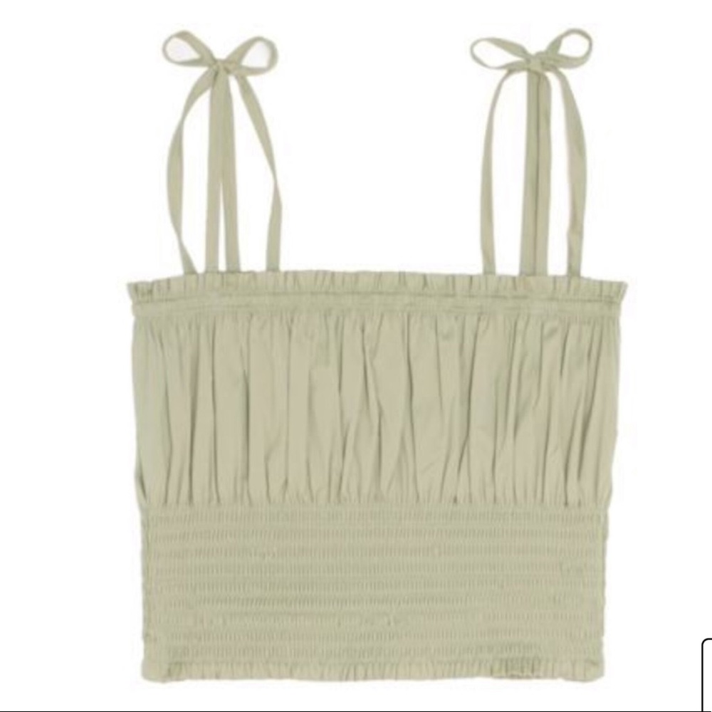 Danielle Bernstein WWW ruched croptop shoulder tie
